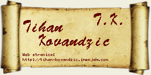 Tihan Kovandžić vizit kartica